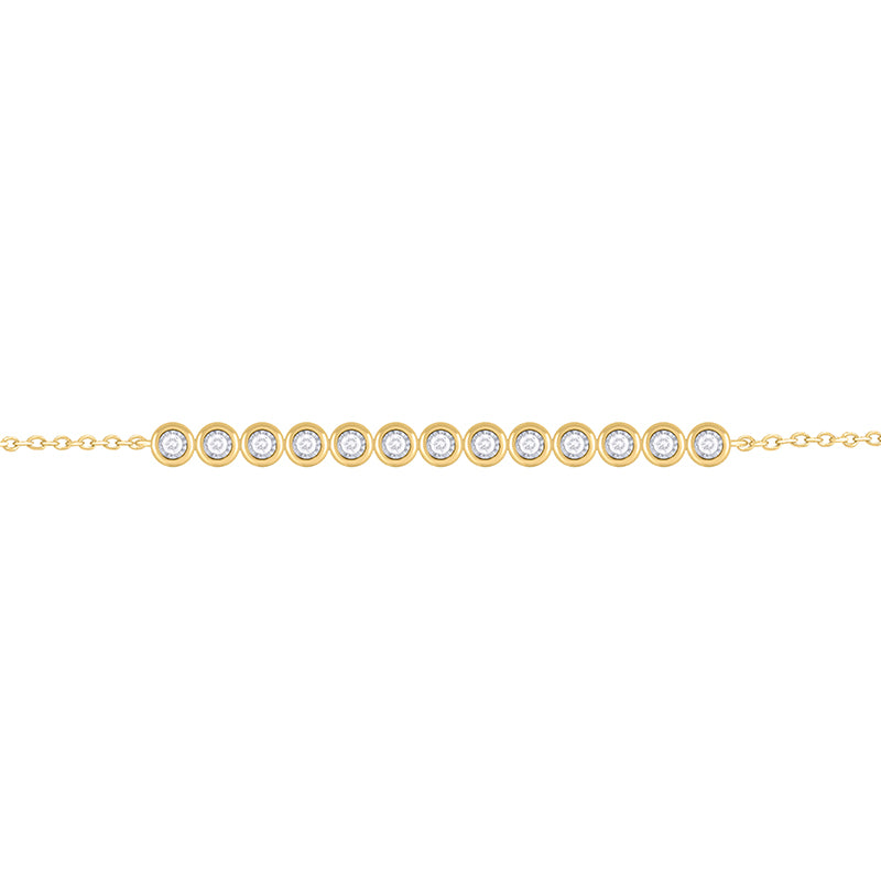 Bezel Diamonds &amp; Chain Bracelet