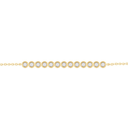 Bezel Diamonds &amp; Chain Bracelet