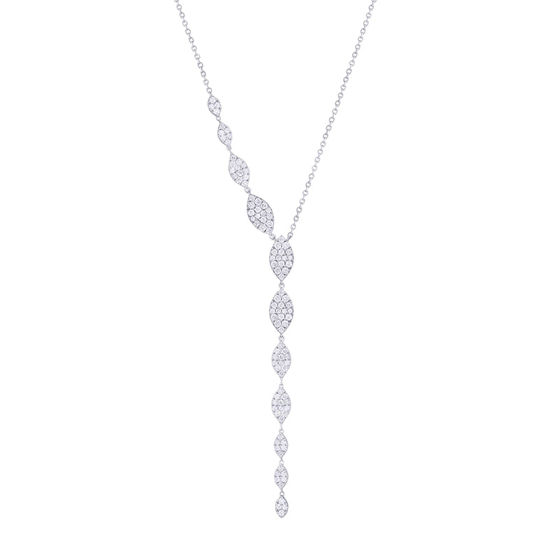 Asymmetrical Marquise Diamond Drop Necklace