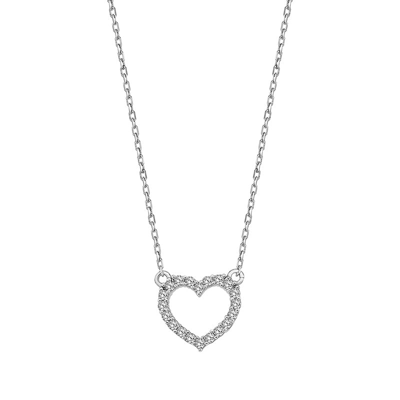 White Stone Heart Necklace