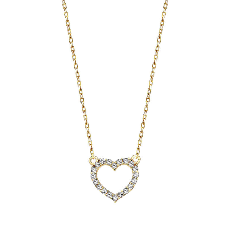 White Stone Heart Necklace