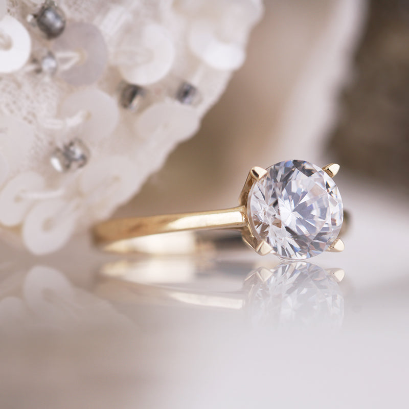 White Stone Solitaire Promise Ring