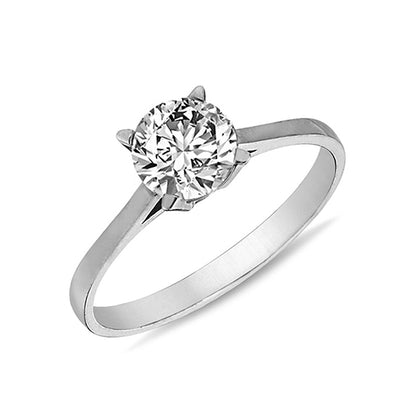 White Stone Solitaire Promise Ring