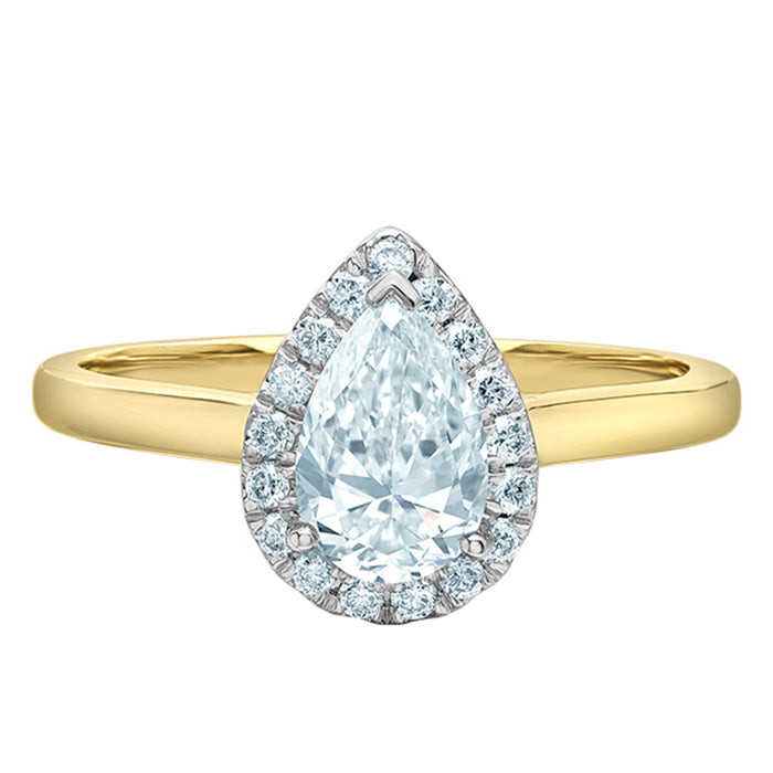 Pear Cluster Diamond Engagement Ring 3.35ct