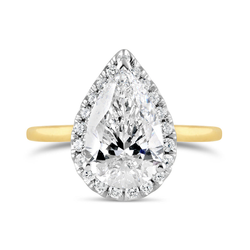 Pear Cluster Diamond Engagement Ring 3.35ct