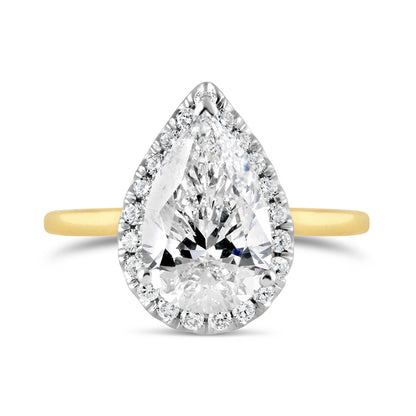 Pear Cluster Diamond Engagement Ring 3.35ct