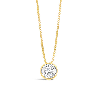 Bezel Set Round Brilliant  Diamond Solitaire Pendant 0.70ct