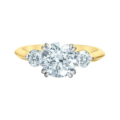 Round Cut Diamond Three Stone Engagement Ring 3.85