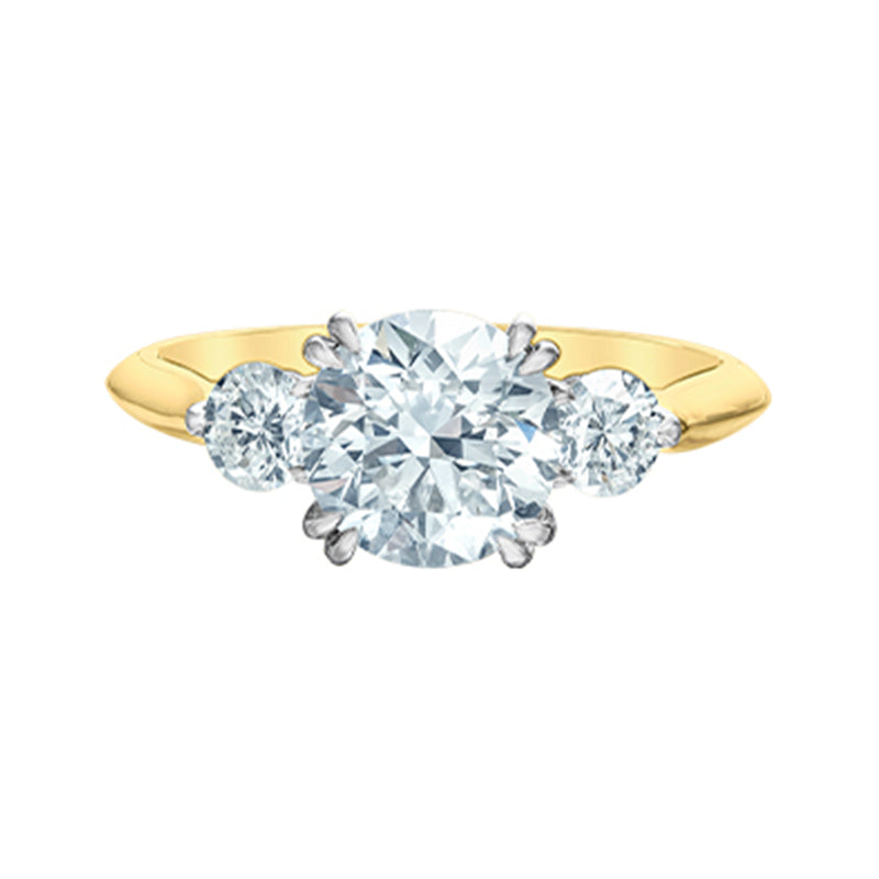 Round Cut Diamond Three Stone Engagement Ring 2.56ct