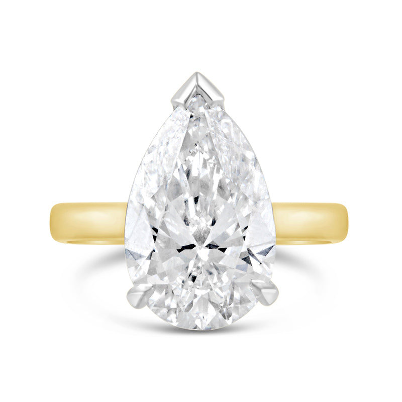 Pear Cut Diamond Solitaire Engagement Ring 4.00ct