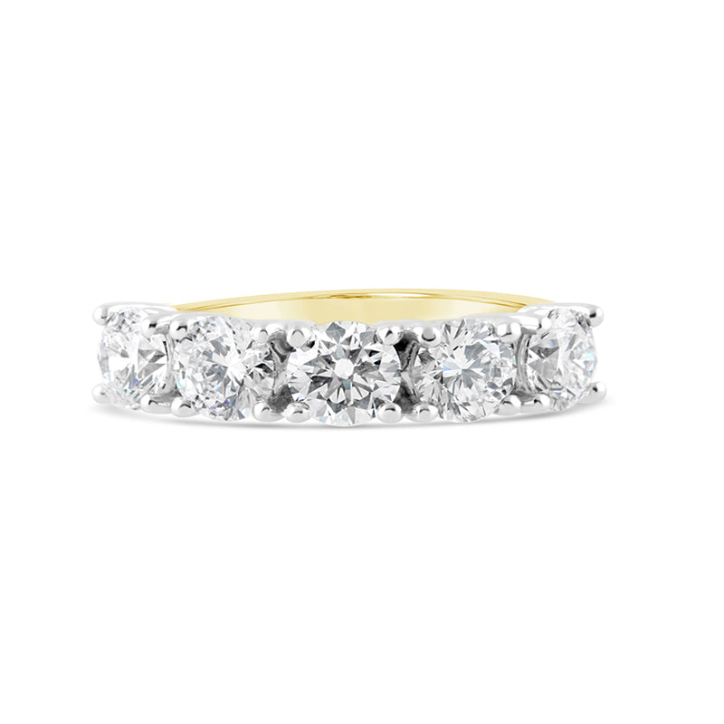 Round Brilliant Five Stone Eternity Ring 1.58ct