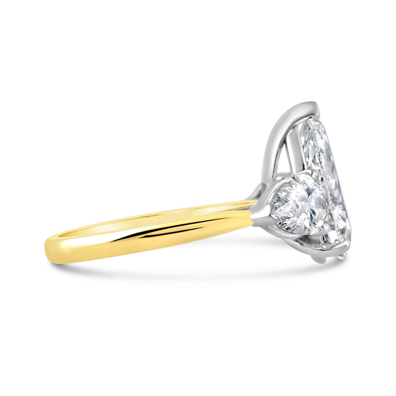 Pear Three Stone Engagement Ring 3.92ct