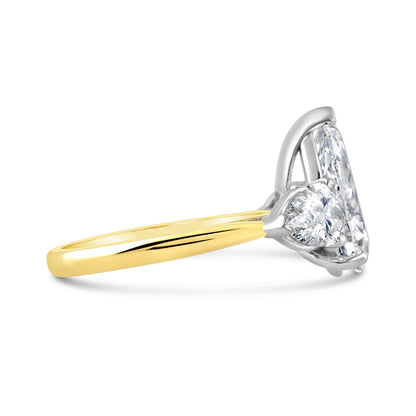 Pear Three Stone Engagement Ring 3.92ct