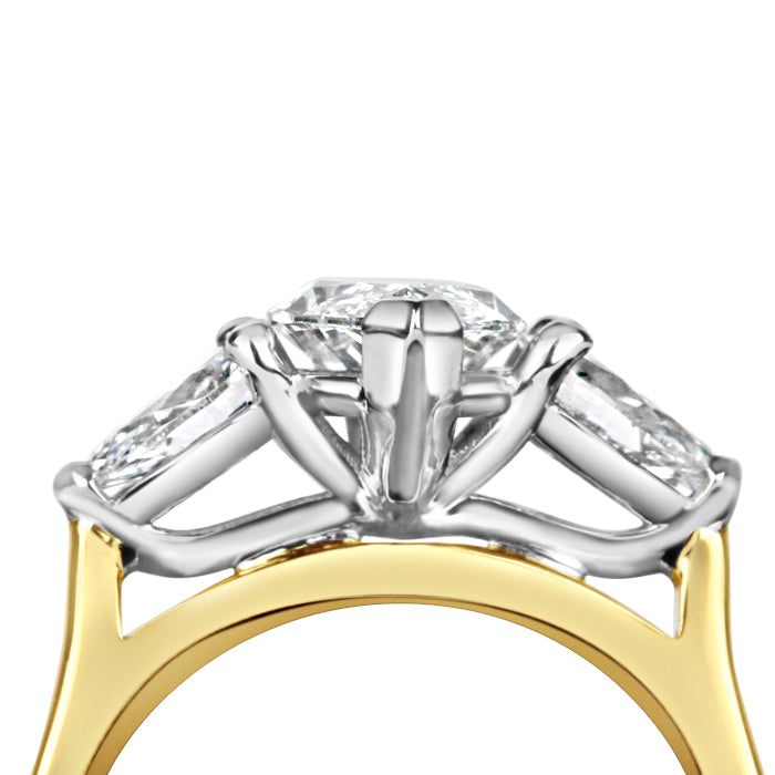 Pear Three Stone Engagement Ring 3.92ct