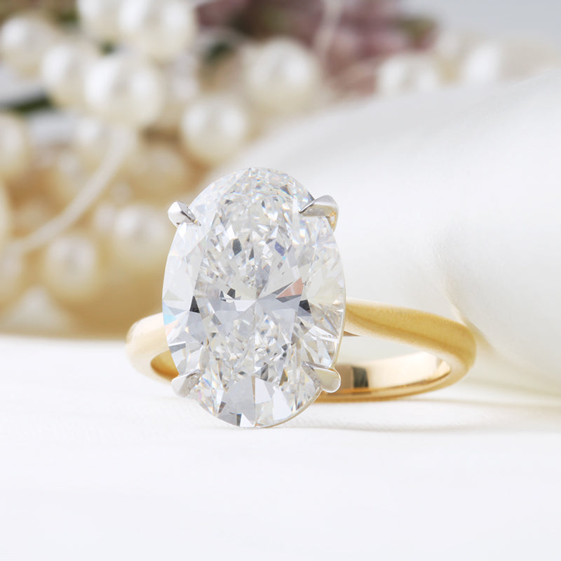 Oval Solitaire Engagement Ring 6.08ct