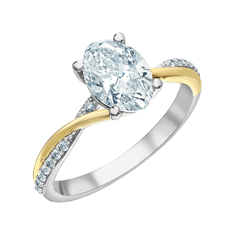 Oval Diamond Twist Band Solitaire Engagement Ring 2.15ct