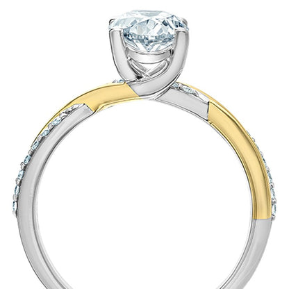 Oval Diamond Twist Band Solitaire Engagement Ring 2.15ct
