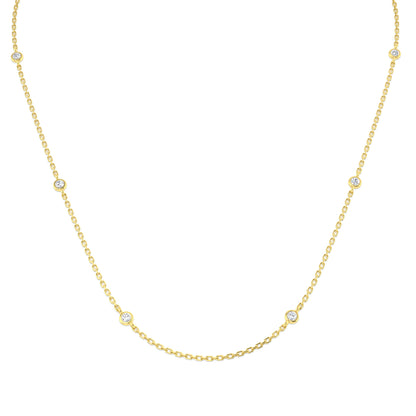 Multi Station Diamond Necklace 0.80ct
