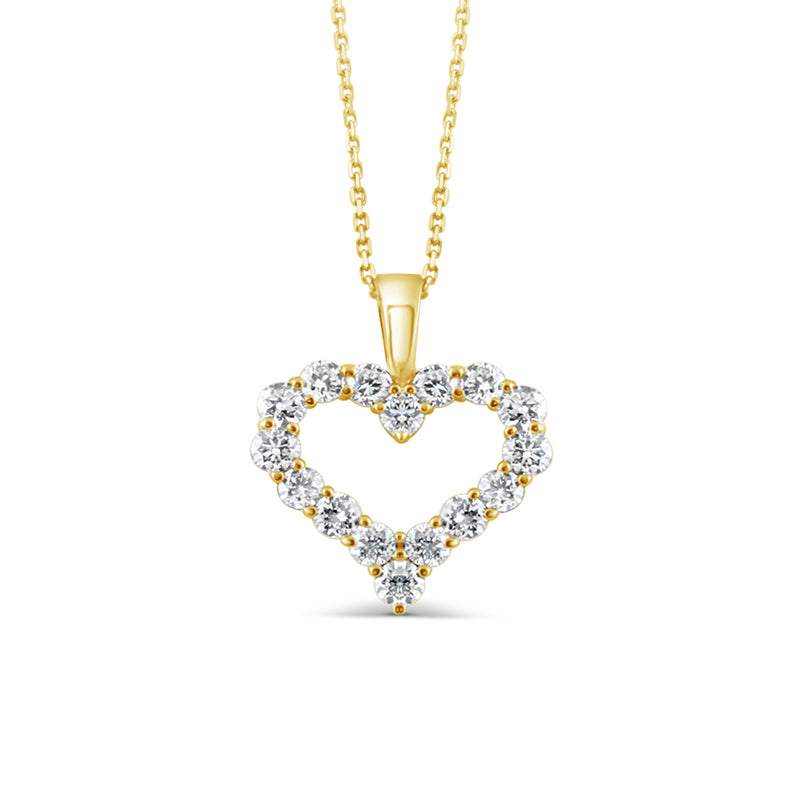 Open Heart Diamond Pendant - 0.99ct