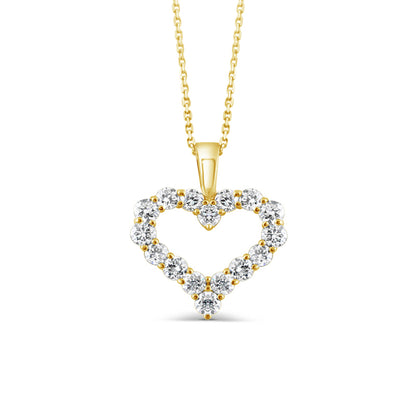 Open Heart Diamond Pendant - 0.99ct