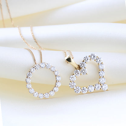 Open Heart Diamond Pendant - 0.99ct