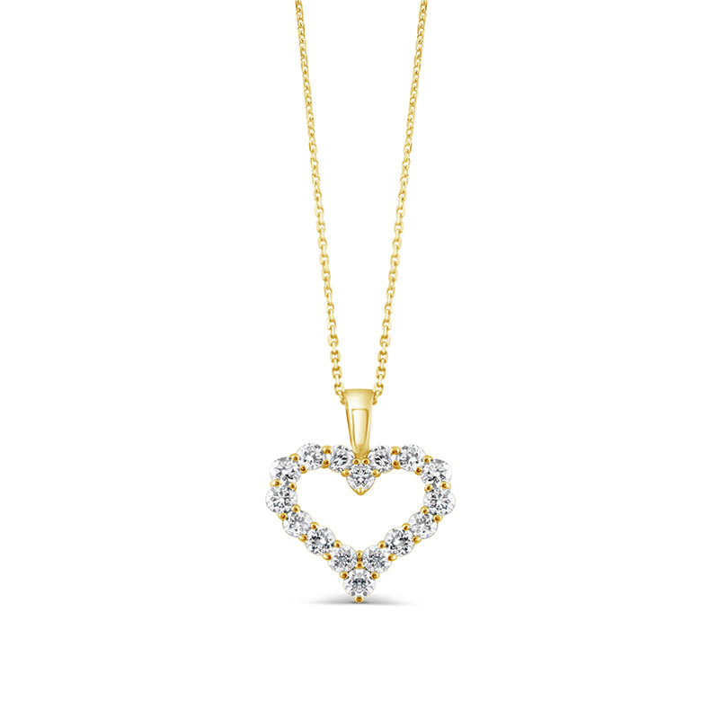 Open Heart Diamond Pendant - 0.99ct