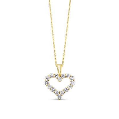 Open Heart Diamond Pendant - 0.99ct