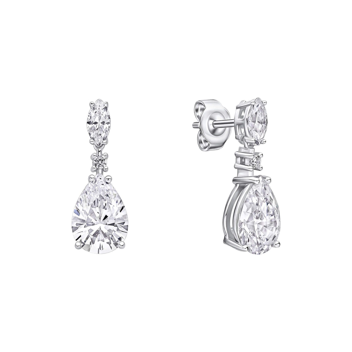 Teardrop CZ Drop Earrings