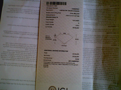 Oval &amp; Half Moon Three Stone Engagement Ring 1.94ct