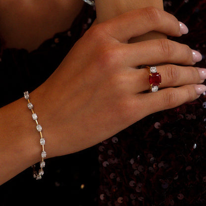 Oval Multi Station Diamond Bracelet 5.10ct