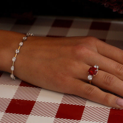 Oval Multi Station Diamond Bracelet 5.10ct