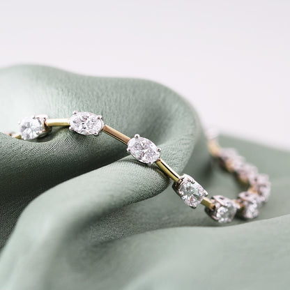 Oval Multi Station Diamond Bracelet 5.10ct