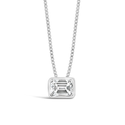 Bezel Set Emerald Diamond Pendant 0.76ct