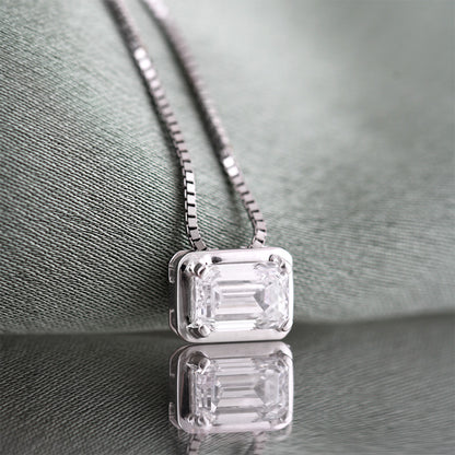 Bezel Set Emerald Diamond Pendant 0.76ct