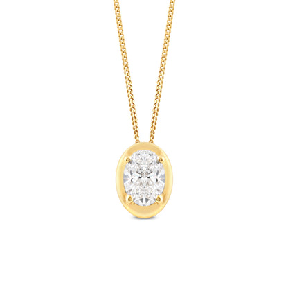 Bezel Set Oval Diamond Pendant 0.50ct