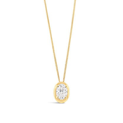 Bezel Set Oval Diamond Pendant 0.50ct