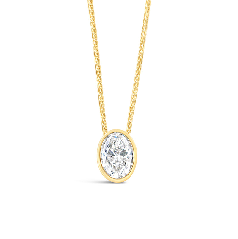 Bezel Set Oval Diamond Pendant 0.70ct