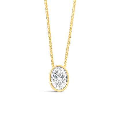 Bezel Set Oval Diamond Pendant 0.70ct