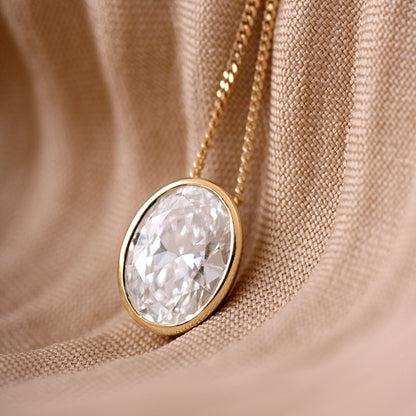 Bezel Set Oval Diamond Pendant 0.70ct