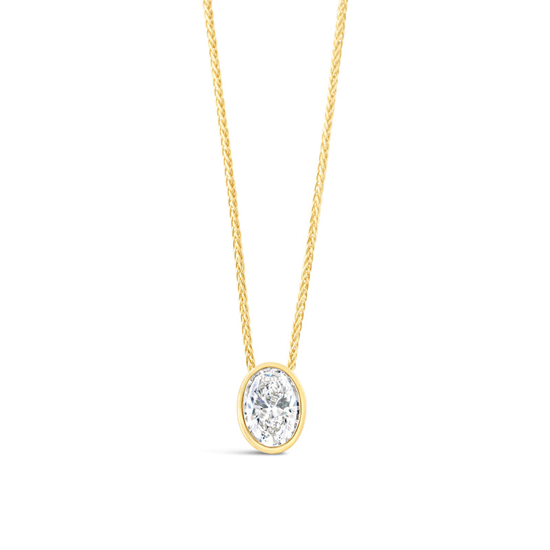Bezel Set Oval Diamond Pendant 0.70ct