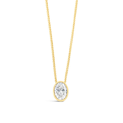 Bezel Set Oval Diamond Pendant 0.70ct
