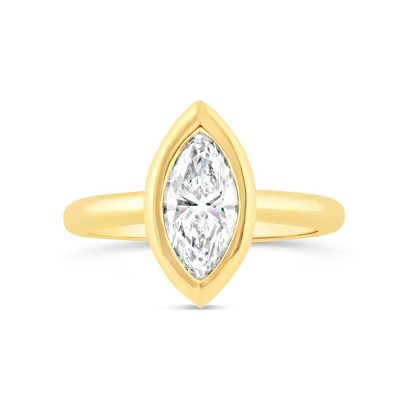 Marquise Cut Bezel Set Solitaire Engagement Ring 1.53ct