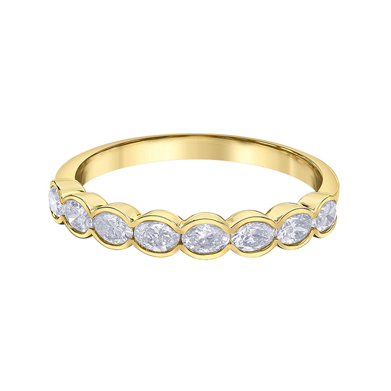 9 Stone Oval Bezel Set Diamond Band 0.70ct