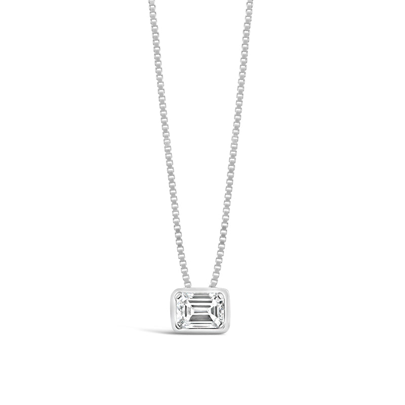 Bezel Set Emerald Diamond Pendant 0.74ct