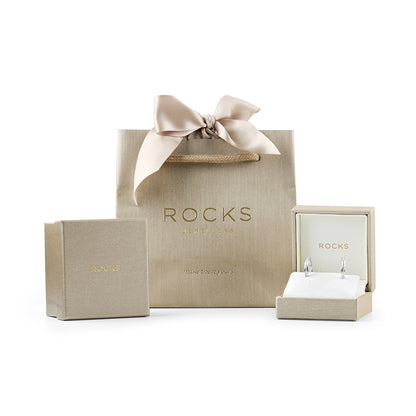 Pear &amp; Round Bezel Set Diamond Hoop Earrings 0.51ct