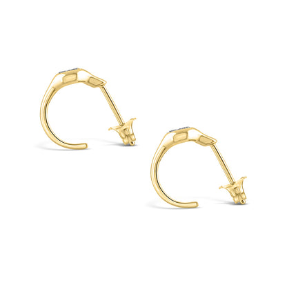 Solitaire Bezel Set Diamond Hoop Earrings 0.30ct