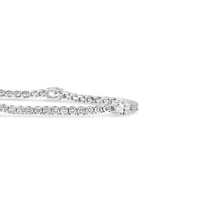 Oval &amp; Round Diamond Tennis Bracelet 3.59ct