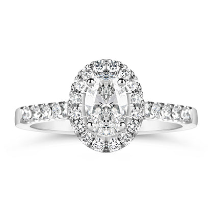 Oval Halo Diamond Engagement Ring 2.52ct
