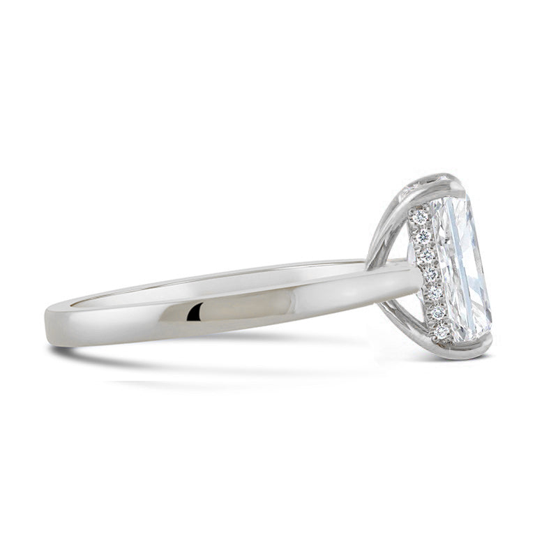 Radiant Cut Solitaire Hidden Halo Engagement Ring 1.59ct