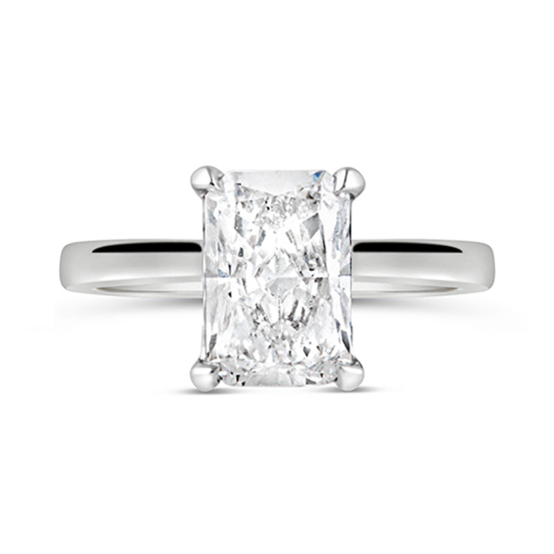 Radiant Cut Solitaire Hidden Halo Engagement Ring 1.59ct